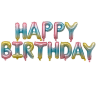 Набор шаров (16''/41 см) Мини-буква, Надпись "Happy Birthday", Синий