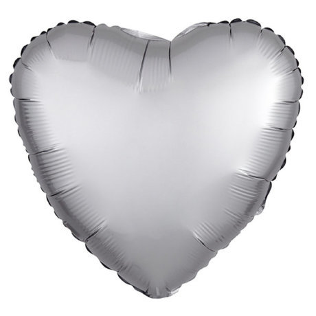 СЕРДЦЕ 18" Сатин Platinum(платина)