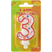 Свеча Цифра, 6 Грани, Черный, Металлик, 4,2*6 + 4,5 см