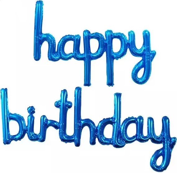 Мини-Надпись "Happy Birthday", Синий