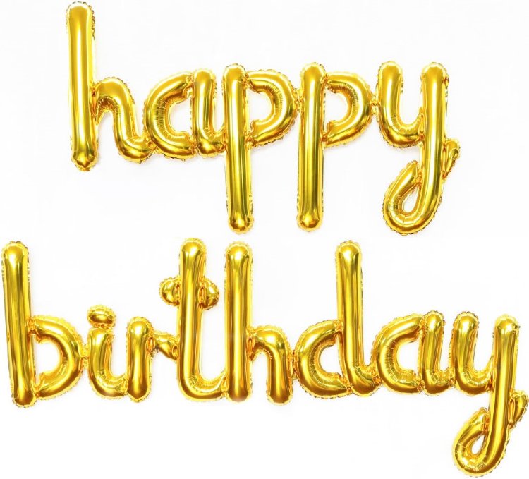 Мини-Надпись "Happy Birthday", Золото