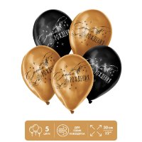Шар (12''/30 см) Паутина на Хэллоуин, Черный/Оранжевый, пастель, 5 ст, 25 шт