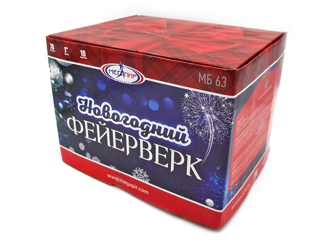 Новогодний фейерверк   Батарея салютов 78 залпов калибром 1"(25мм)