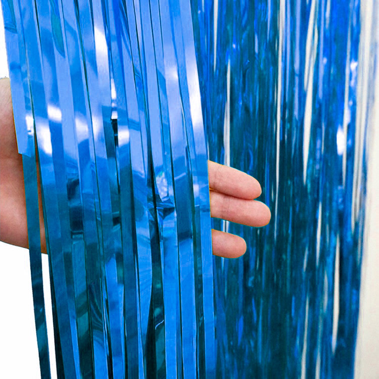 Занавес "Дождик" Синий 0,9*2,4 м.