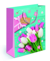 Пакет подарочный голографический  Birthday Present, 23 х 10 х 18 см