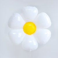 Шар (43''/109 см) Цветок, Ромашка, Белый, 1 шт. в уп.