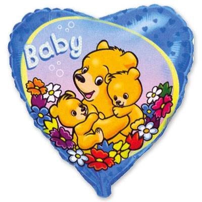18" Baby Мишки на голубом
