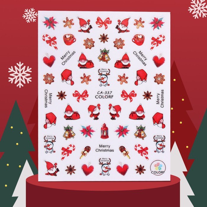 Наклейки для ногтей «Santa»