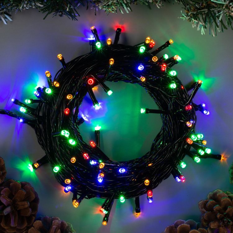 Гирлянда "Нить" 20 м , прозрачная нить, 500 LED, свечение разноцветное, 8 режимов, 220 В