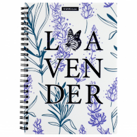 Тетрадь 80л клетка дв спир Erich Krause Lavender пласт обл