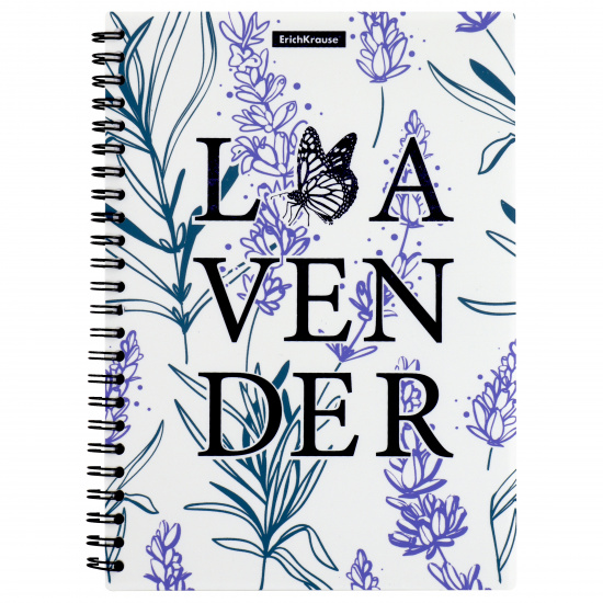Тетрадь 80л клетка дв спир Erich Krause Lavender пласт обл
