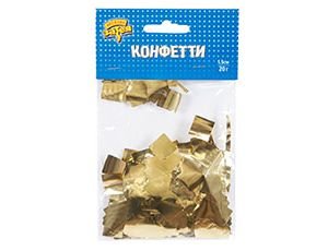 Конфетти Квадр фольг золото 1,5см 20гр