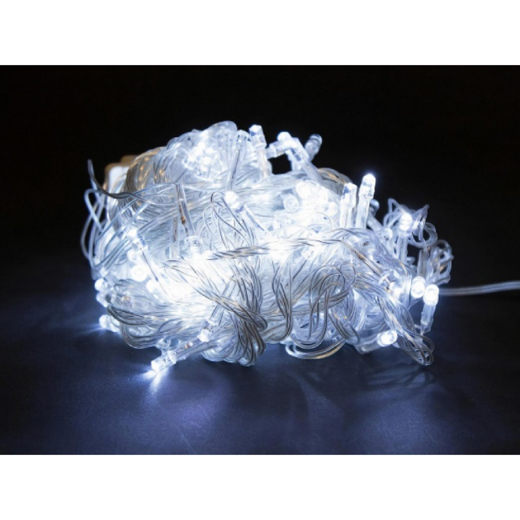 Гирлянда "Нить" 11 м ,  прозрачная нить, 200 LED, свечение белое, 8 режимов, 220 В