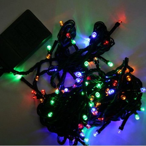 Гирлянда "Нить" 11 м ,  чёрная нить, 200 LED, свечение разноцветное, 8 режимов, 220 В