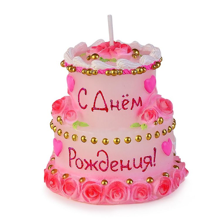 Свеча торт "с днем рождения" мигающий