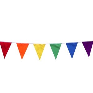 Гирлянда Флажки, ПЭТ, 20 м, Ассорти